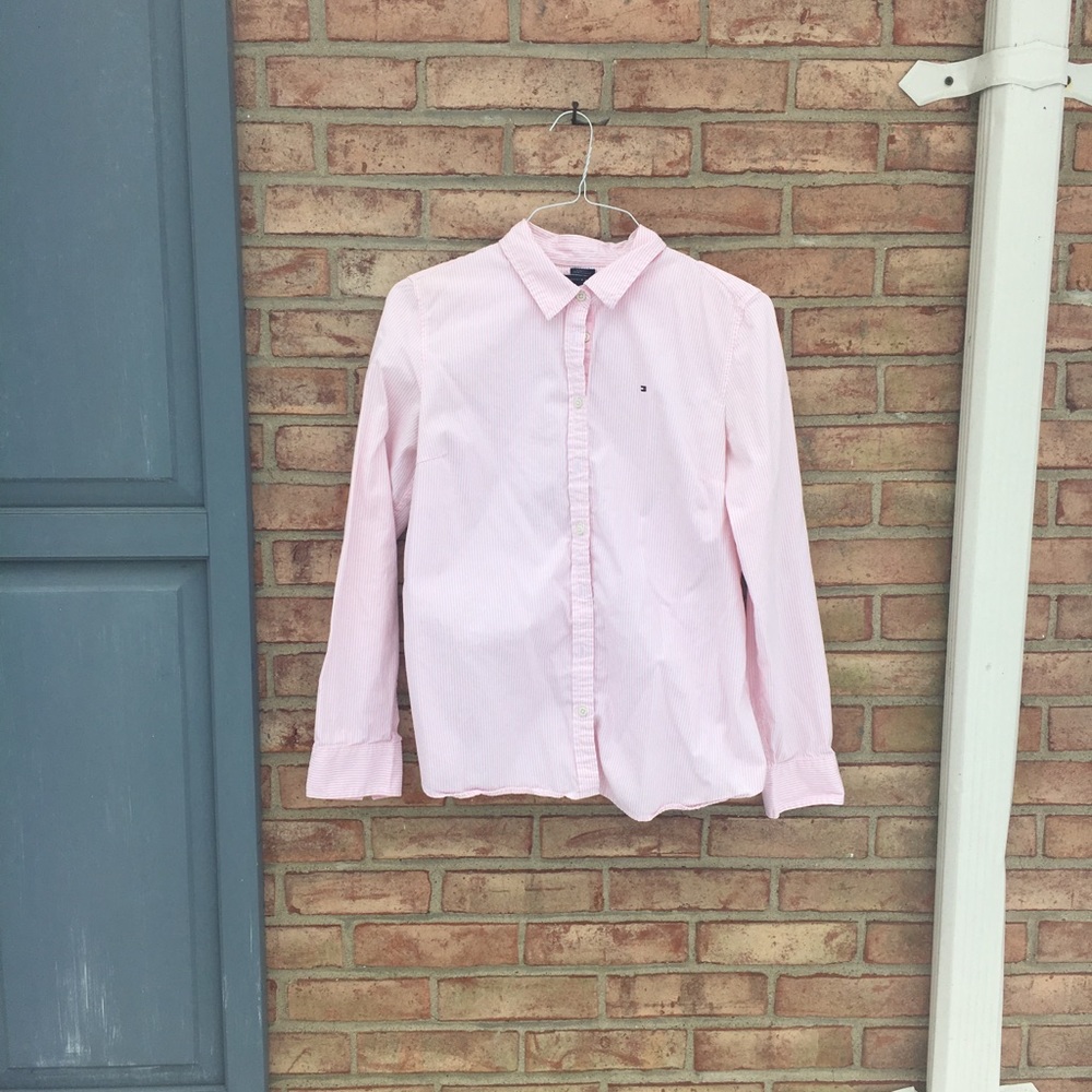 Pink Tommy Classics Striped Shirt